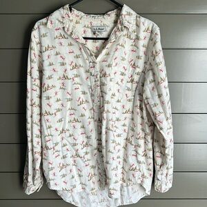 L.L.Bean Vintage Ski Print Scotch Flannel Shirt. M.